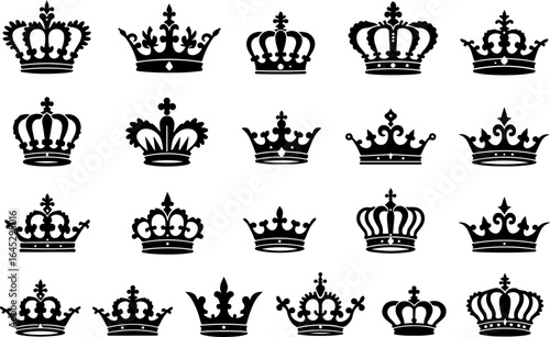 Royal Crown Silhouette Collection vector bundle