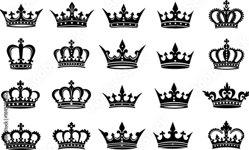 Royal Crown Silhouette Collection vector bundle