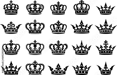 Royal Crown Silhouette Collection vector bundle