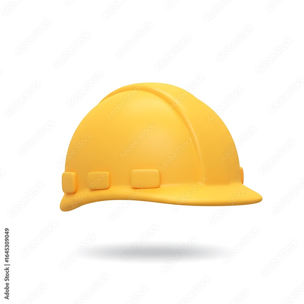 Fototapeta premium Yellow construction safety helmet icon