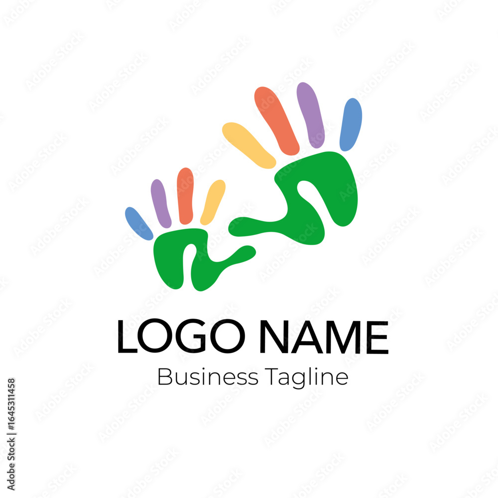 Fototapeta premium Logo Kids Community Organization Vector Design Template