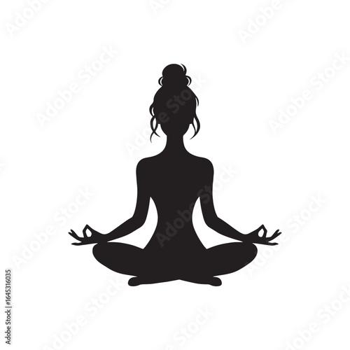 Meditating Women Vector - Illustration of meditating Women - Minimalist Design of Meditating Women.