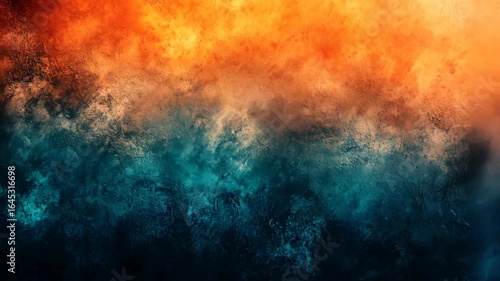 Wallpaper Mural Abstract gradient of fiery orange and deep blue colors blending in a dynamic, textured background Torontodigital.ca