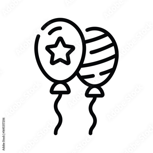 A well designed linear style icon showing balloons