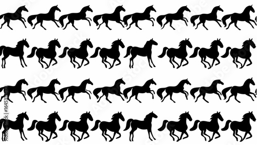 Silhouette pattern showing rows of running horses in a repeating design across the entire image space here