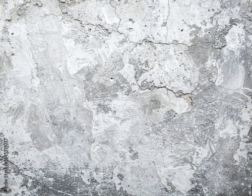 Textured grunge white and gray concrete wall surface with a rough stone pattern and dirty paint design