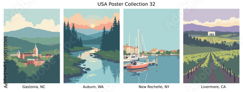 Gastonia, NC , Auburn, WA , New Rochelle, NY , Livermore, CA  US Poster Collection