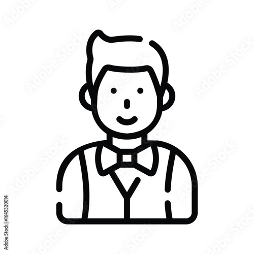 A linear style icon showing individual event guest