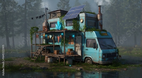 truck on the river
