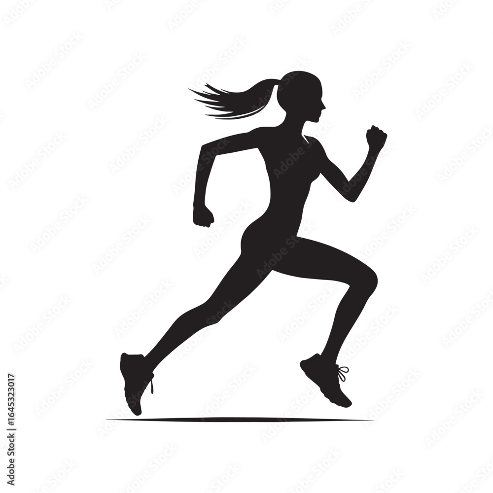 Obraz premium Running Women Vector - Illustration of Running Women - Minimalist Running women Design
