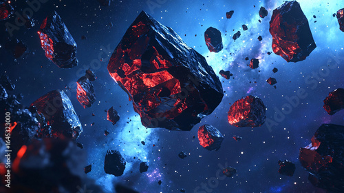 The asteroid belt in space