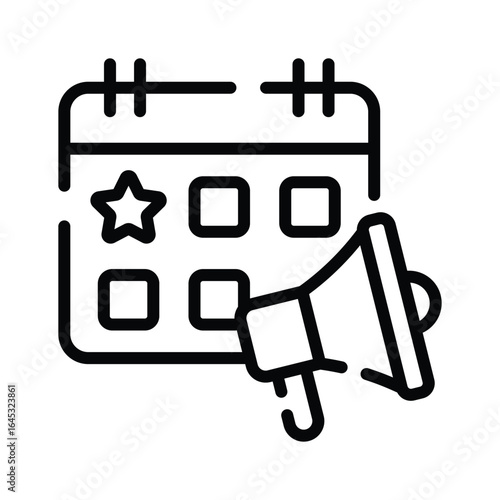 Premium linear icon of public event announcement