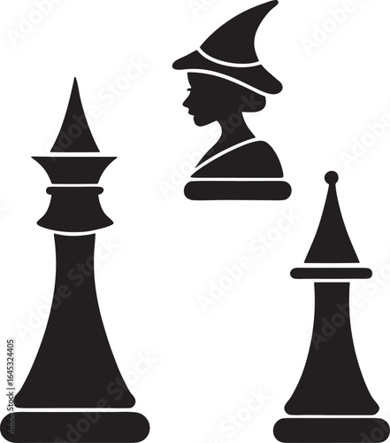 Chess Pieces & Medieval Portrait