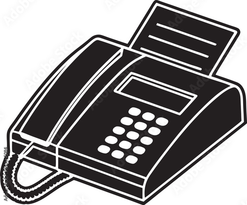 Vintage Office Fax Machine Illustration