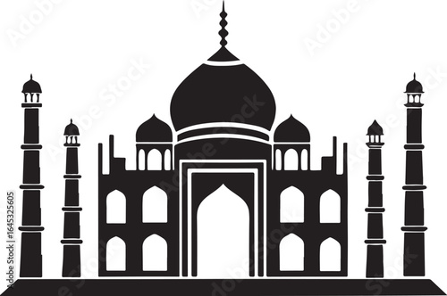 Iconic Taj Mahal Silhouette