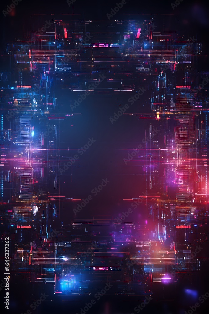 Cyberpunk cityscape with glowing neon lights Cyberpunk cityscape with glowing neon lights