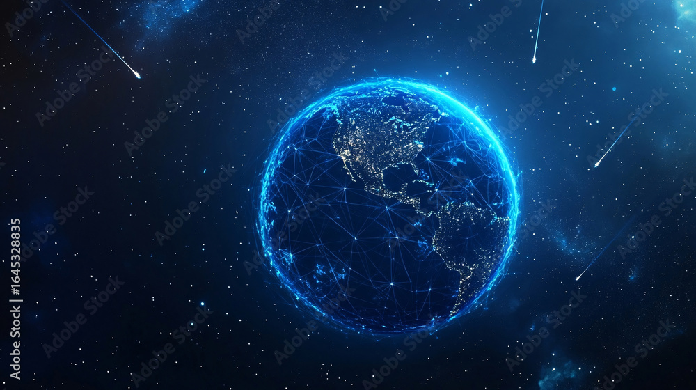 Fototapeta premium planet earth in space with stars