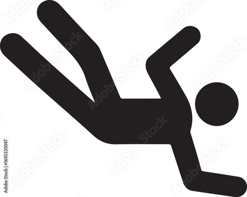 Falling person icon isolated on transparent background
