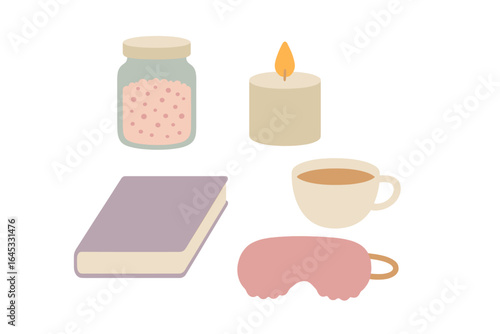 Relaxing evening routine with calming elements for self-care and mindfulness