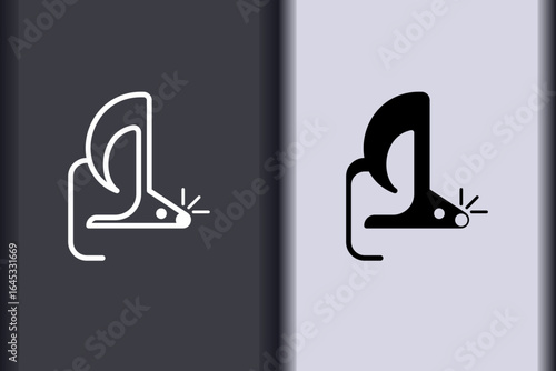 Vector rat, mouse minimal flat icon simple concept design. Curve line and object shape creative logo design isolated on background.