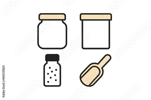 Different types of jars and containers for storage and organization in kitchens and pantries