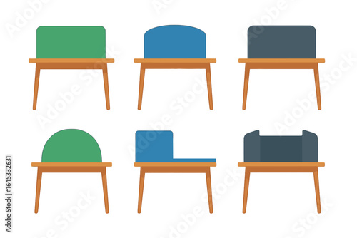 Unique chair designs displayed in various shapes and colors for modern interior settings