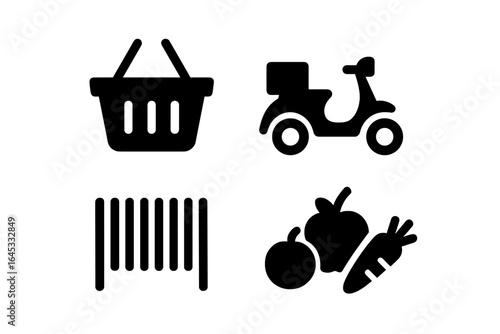 Vintage market featuring local produce and delivery vehicle during bright sunny day in rural town