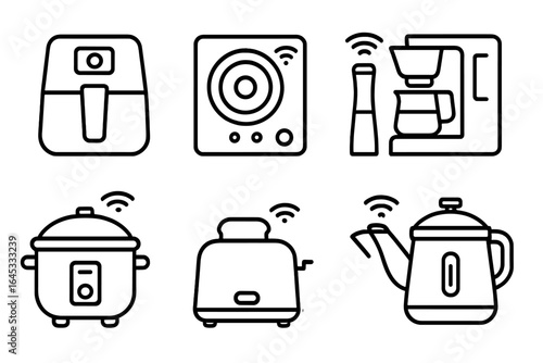 Home appliances displayed with modern design and wireless technology for everyday convenience in a contemporary kitchen setting
