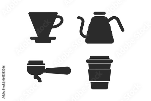 Essential coffee brewing tools arranged on a plain background for coffee enthusiasts to explore different brewing methods