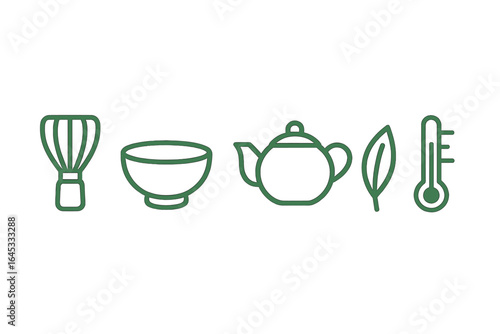 Tools and ingredients for preparing tea in a traditional setting