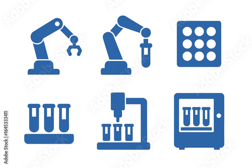 Robotic arms and laboratory equipment used in scientific research and automation processes