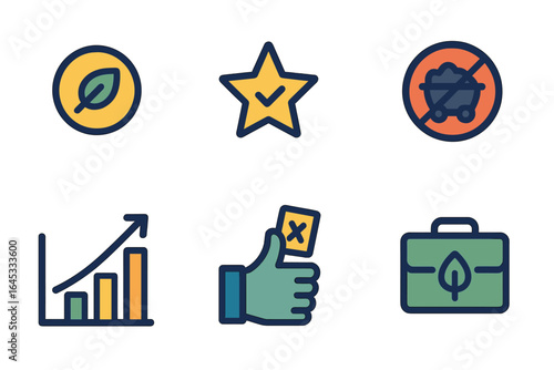Icons representing sustainability, growth, and responsible choices for a better future
