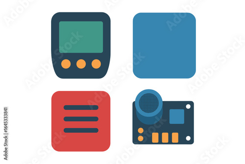 Graphic display of electronic components used in modern technology and their applications in various devices