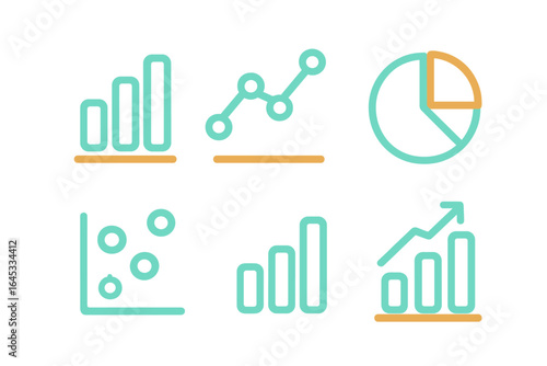 Visual representation of data analysis tools featuring graphs and charts for information presentation