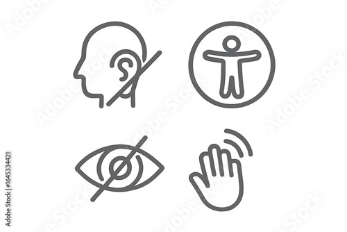 Visual symbols representing accessibility and inclusivity for individuals with diverse abilities