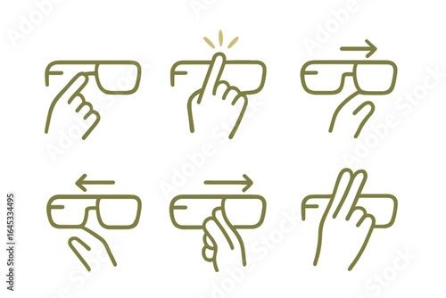 Instructions for operating a pair of smart glasses in a clear step-by-step guide format