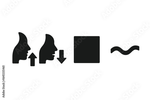 Design elements conveying communication flow and interaction in a modern context