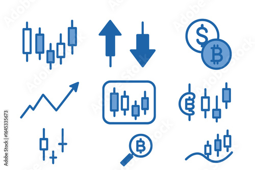 Financial market indicators layout showing cryptocurrency trends and analysis tools for traders and investors in a digital format