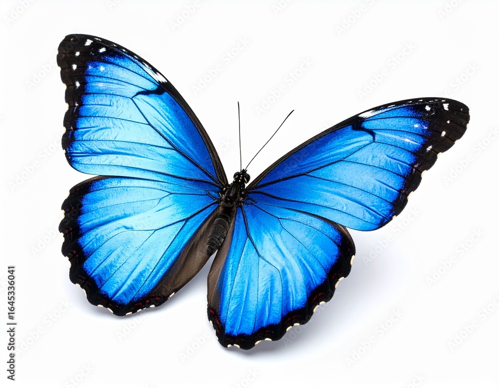 Fototapeta premium A delicate blue butterfly with detailed wings