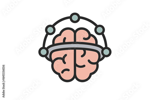 Digital brain illustration representing cognitive science and technology concepts in a modern style