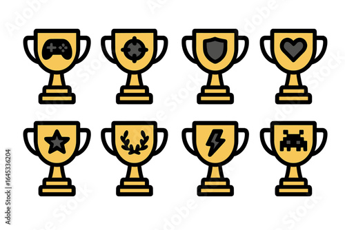 Awards and trophies representing achievements in gaming and competition displayed in a creative layout