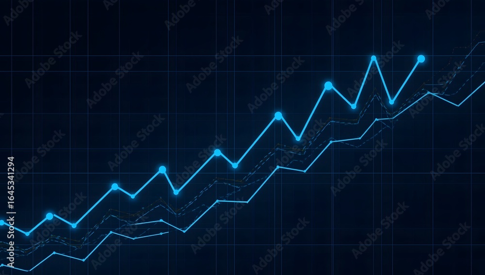 Naklejka premium Financial Growth and Metrics Visualization