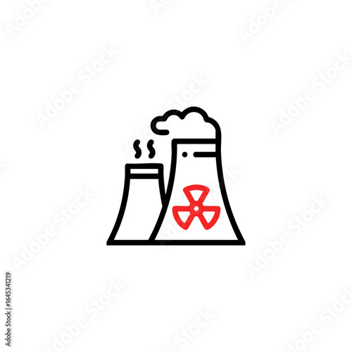 Nuclear plant icon logo flat vector design