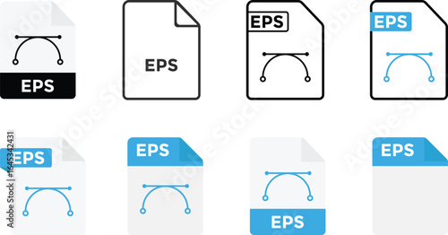 EPS File format or file type icon set. document extension symbols. file format symbol. Data Management sign.  File types with document extension