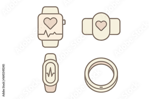 Smart wearable devices designed for health tracking with heart rate monitor features