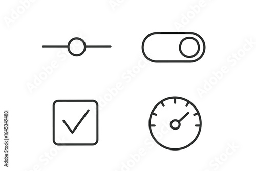 Minimalistic digital interface controls designed for a modern user experience in web applications