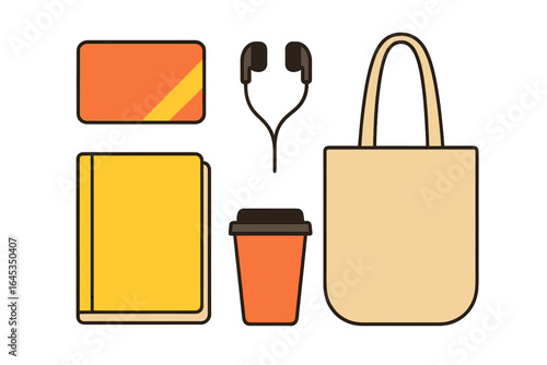 Essential items for a productive day at a cozy cafe in the afternoon