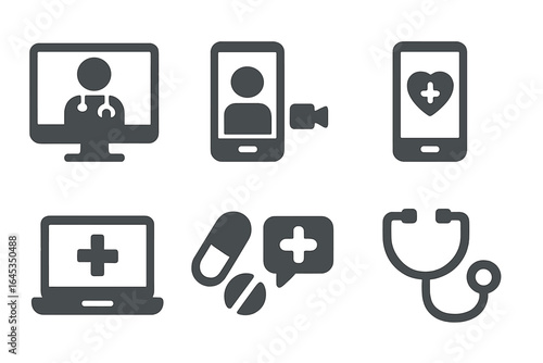 Health technology concepts including telemedicine, remote consultation, and mobile health applications
