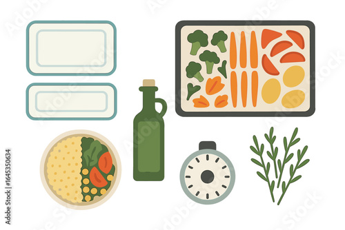 Meal prep with fresh vegetables and tools for healthy cooking in a home kitchen setting