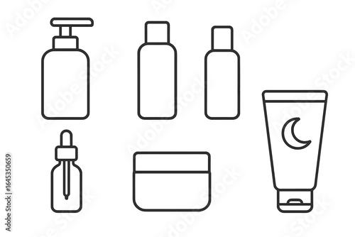 Skincare products arranged on a minimalist background highlighting essential beauty items for daily routine